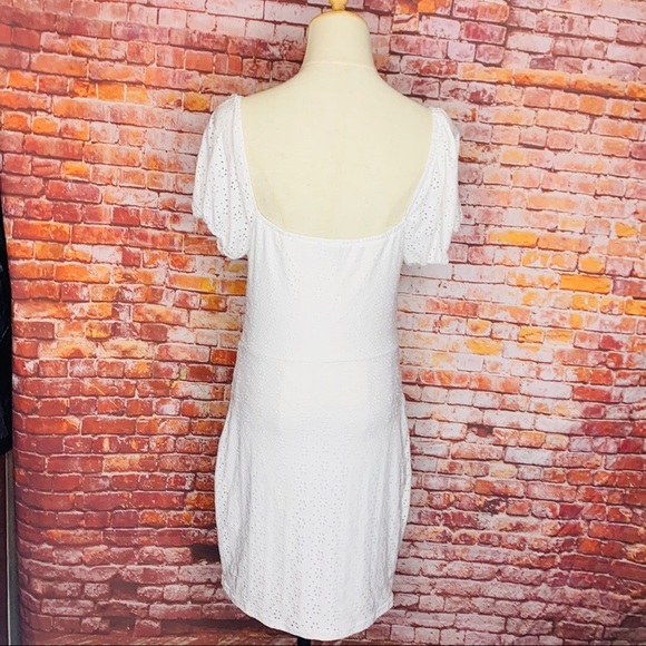 Windsor White Friendly Flirt Eyelet Mini Dress - Picture 4 of 12